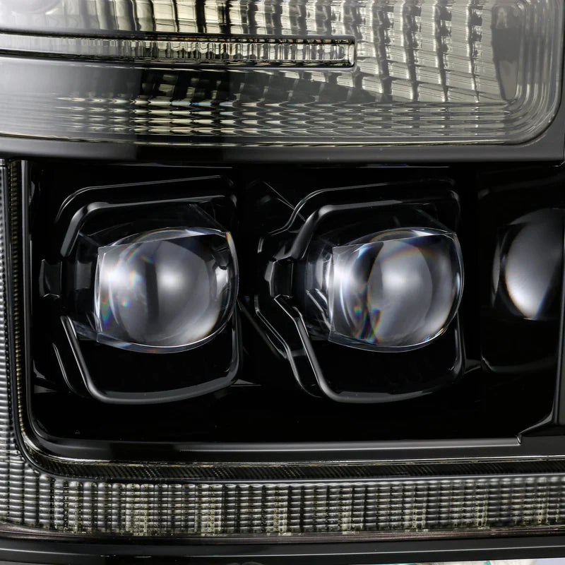 NOVA Alpha Black Headlights w/ Selectable Amber DRL for 2011-2016 Super Duty