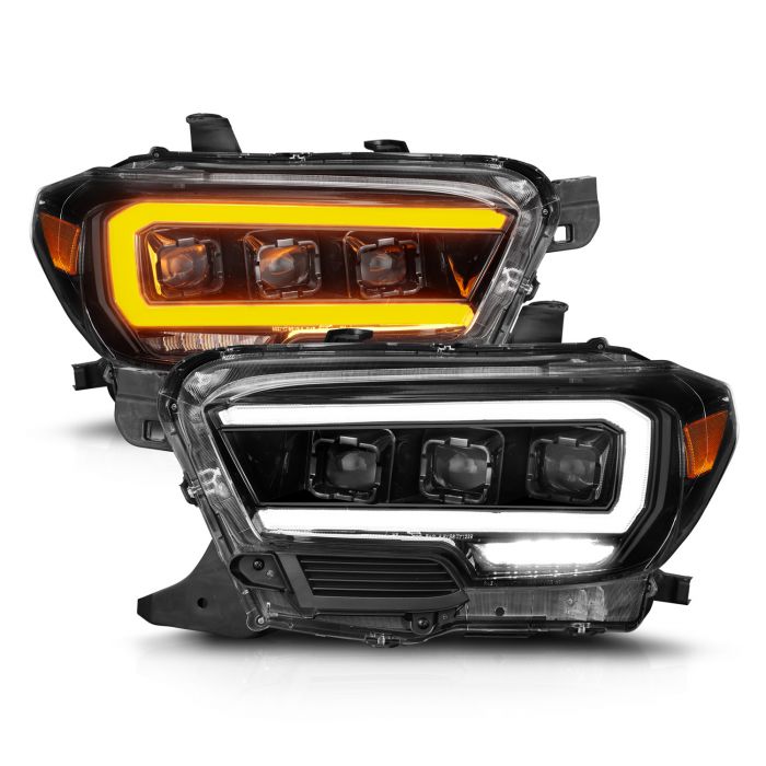 Projector Headlights for 2016-2023 Tacoma Black w/ Initiation & Sequential Signal
