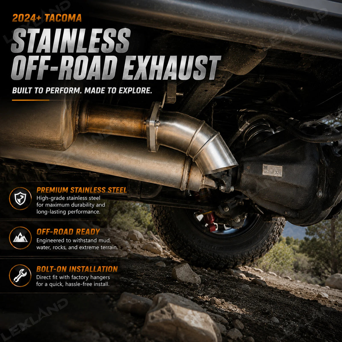 Trail Pipe Exhaust for 2024+ Tacoma