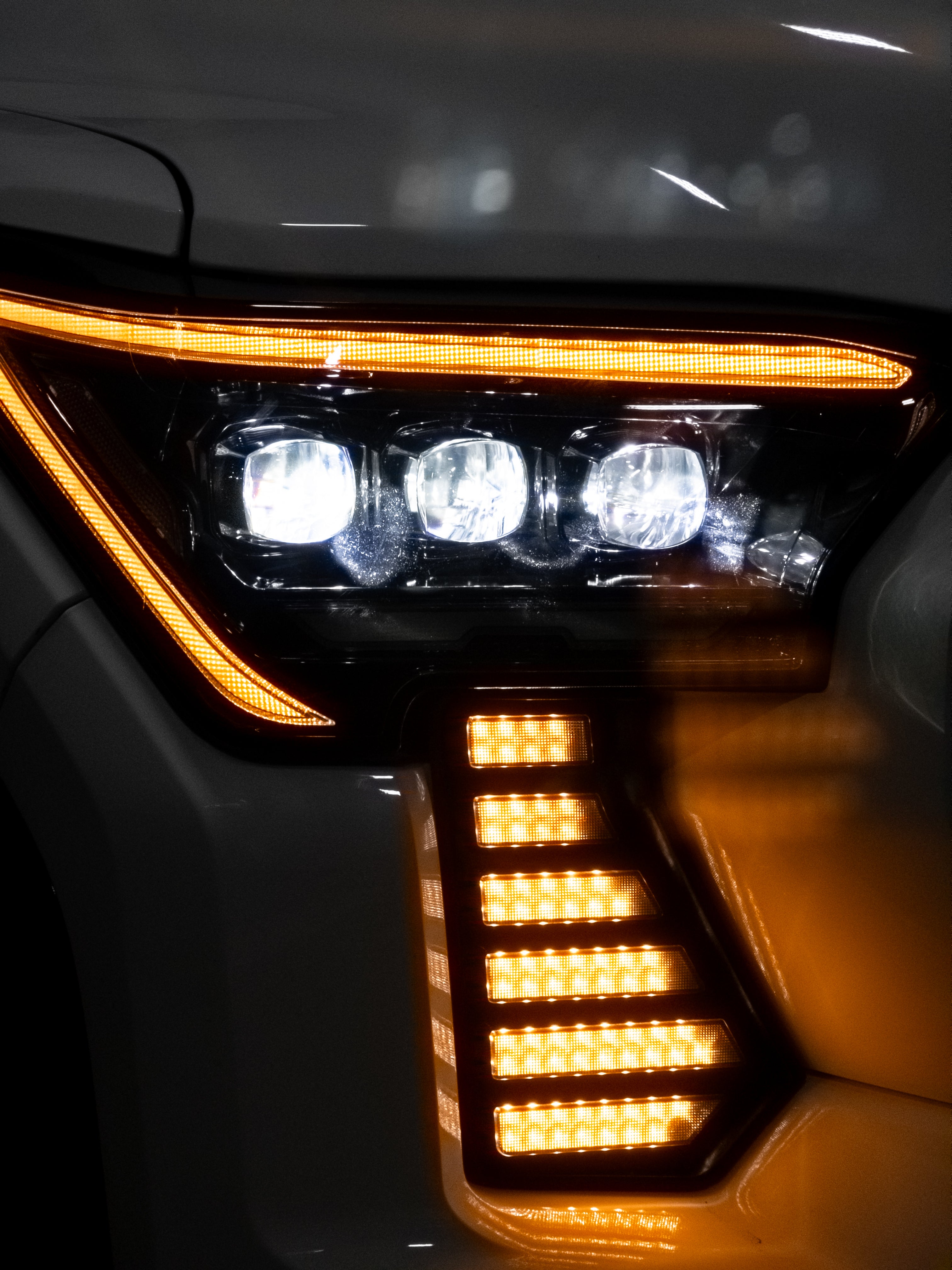 Smoked Fang Lights with Startup, DRL & Sequential Turn for 2024+ Tacoma