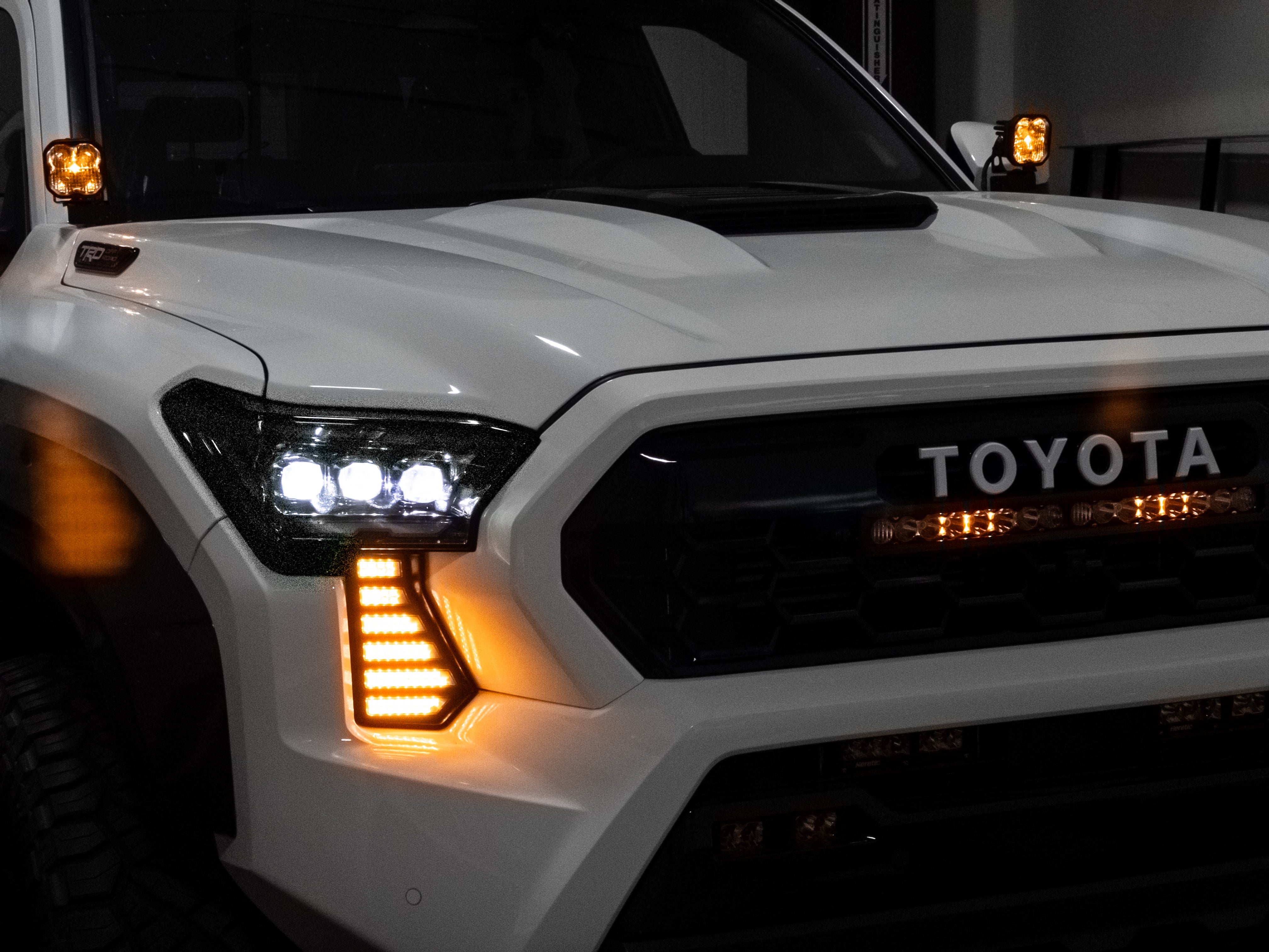 Smoked Fang Lights with Startup, DRL & Sequential Turn for 2024+ Tacoma