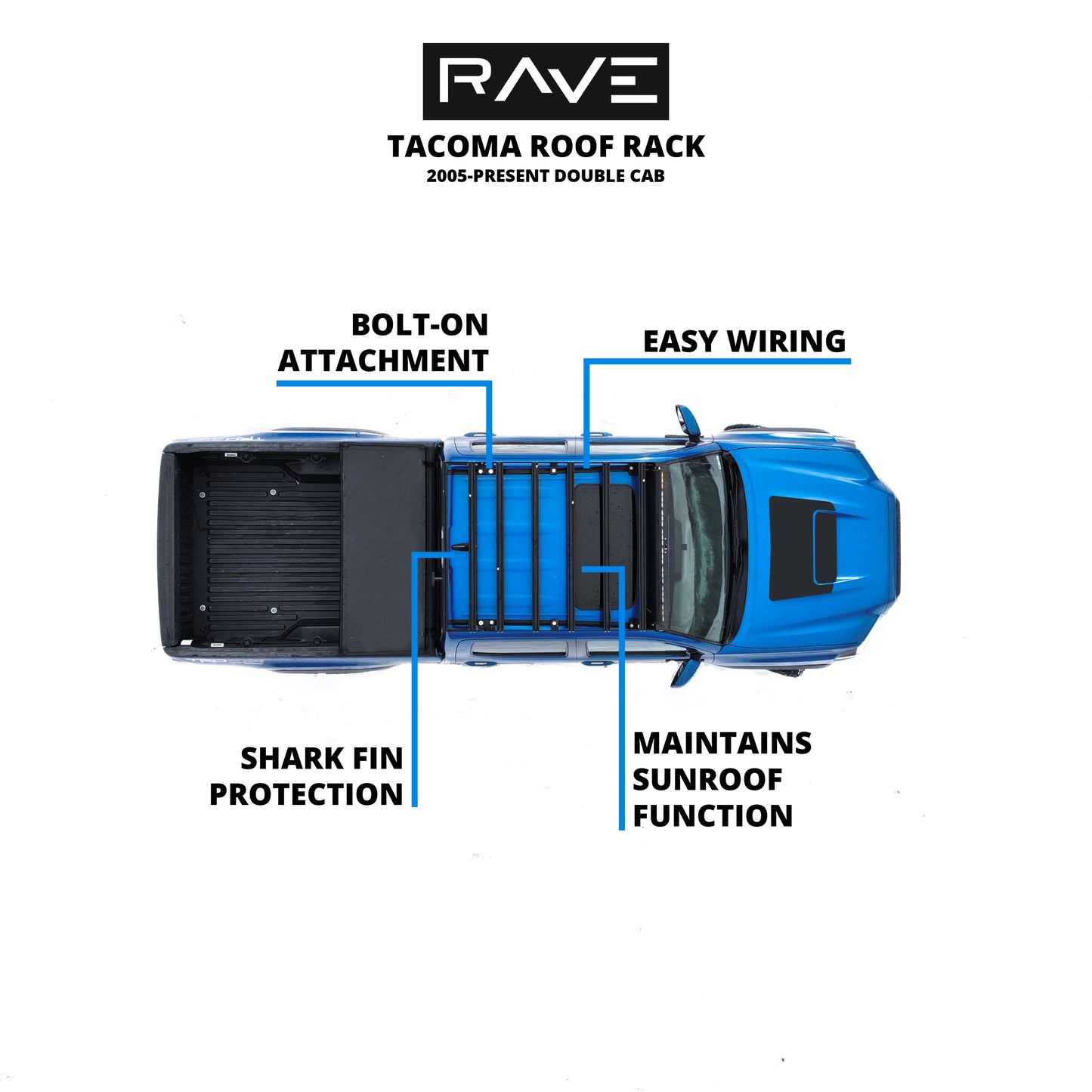 Rave Modular Roof Rack 2005-2023 Tacoma