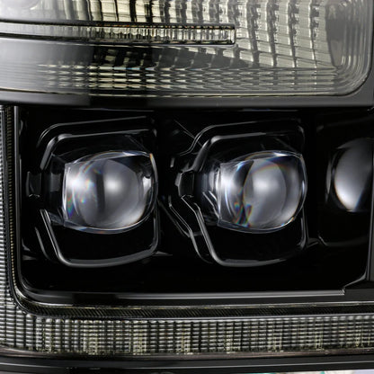 NOVA Alpha Black Headlights w/ Selectable Amber DRL for 2011-2016 Super Duty