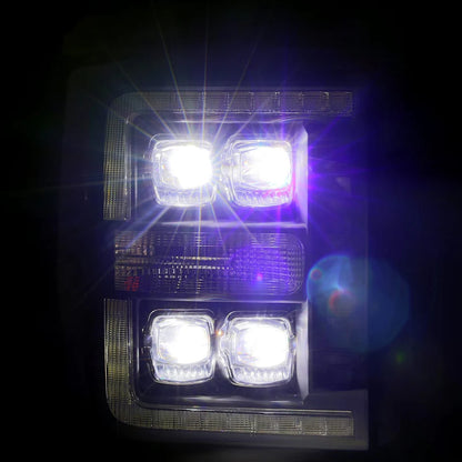 NOVA Alpha Black Headlights w/ Selectable Amber DRL for 2011-2016 Super Duty
