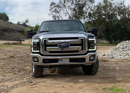 NOVA Alpha Black Headlights w/ Selectable Amber DRL for 2011-2016 Super Duty