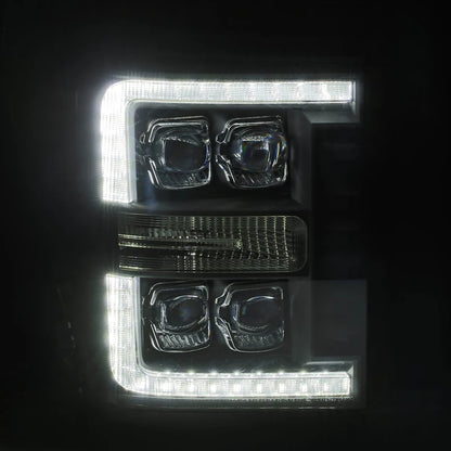 NOVA Alpha Black Headlights w/ Selectable Amber DRL for 2011-2016 Super Duty
