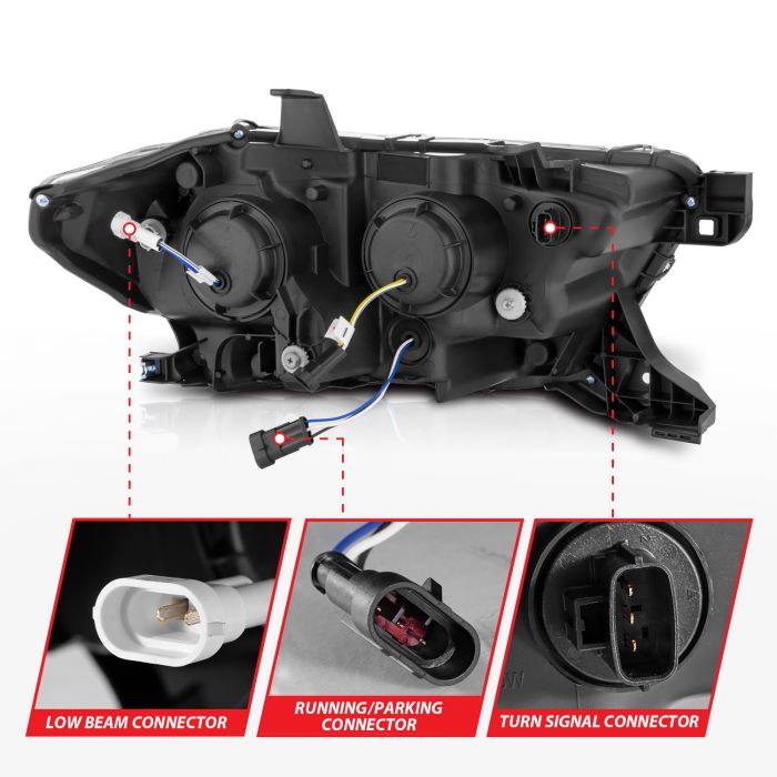 Projector Headlights for 2016-2023 Tacoma Black w/ Initiation & Sequential Signal