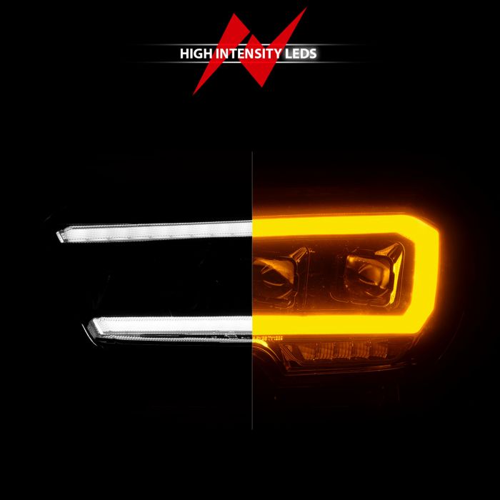 Projector Headlights for 2016-2023 Tacoma Black w/ Initiation & Sequential Signal