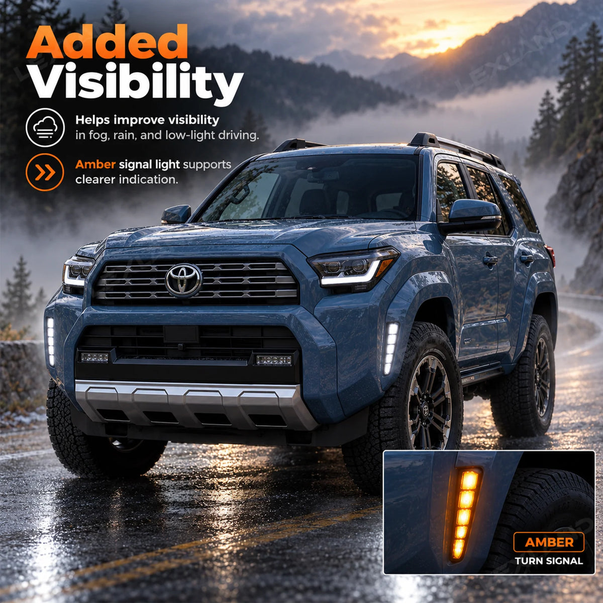 Dual-Color LED Fender Lights Lights for 2025+ 4Runner