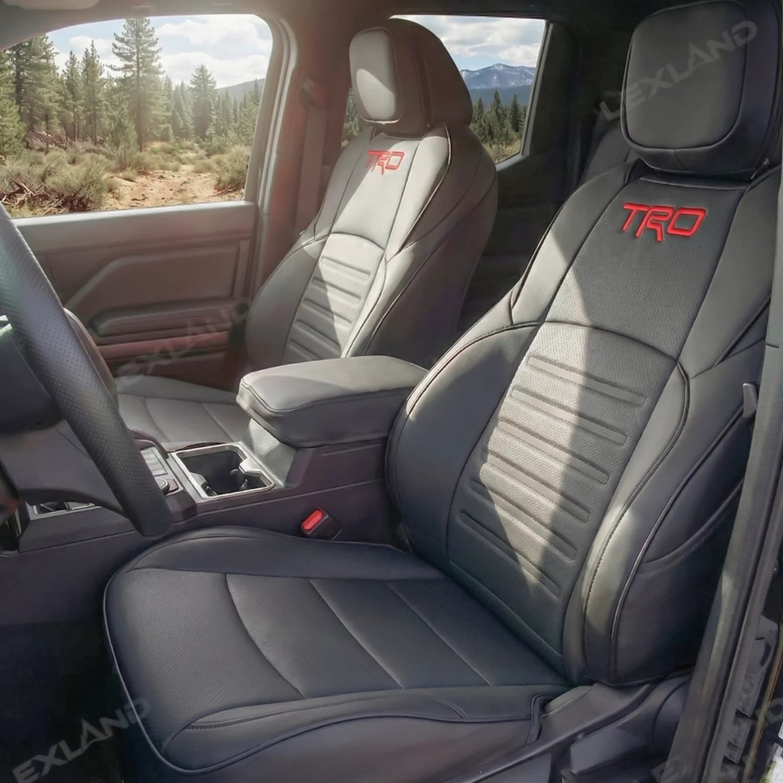 Red TRD-Embossed Seat Covers for 2025+ 4Runner