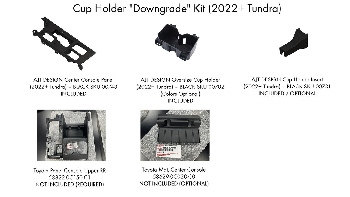 AJT Cupholder Downgrade Full Kit with OEM Parts