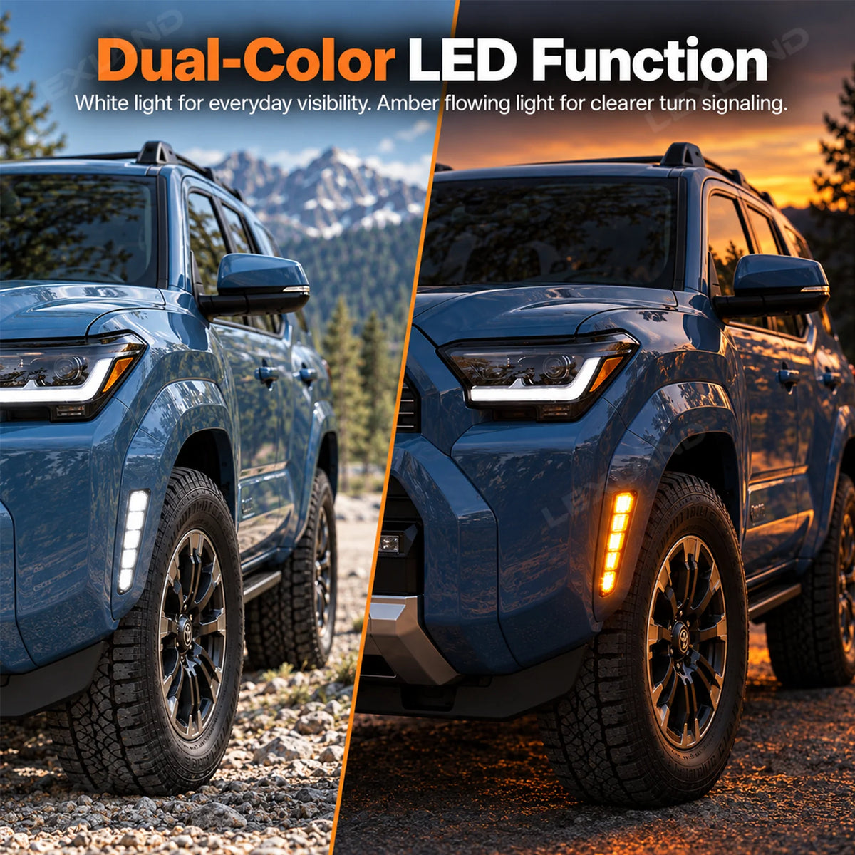 Dual-Color LED Fender Lights Lights for 2025+ 4Runner