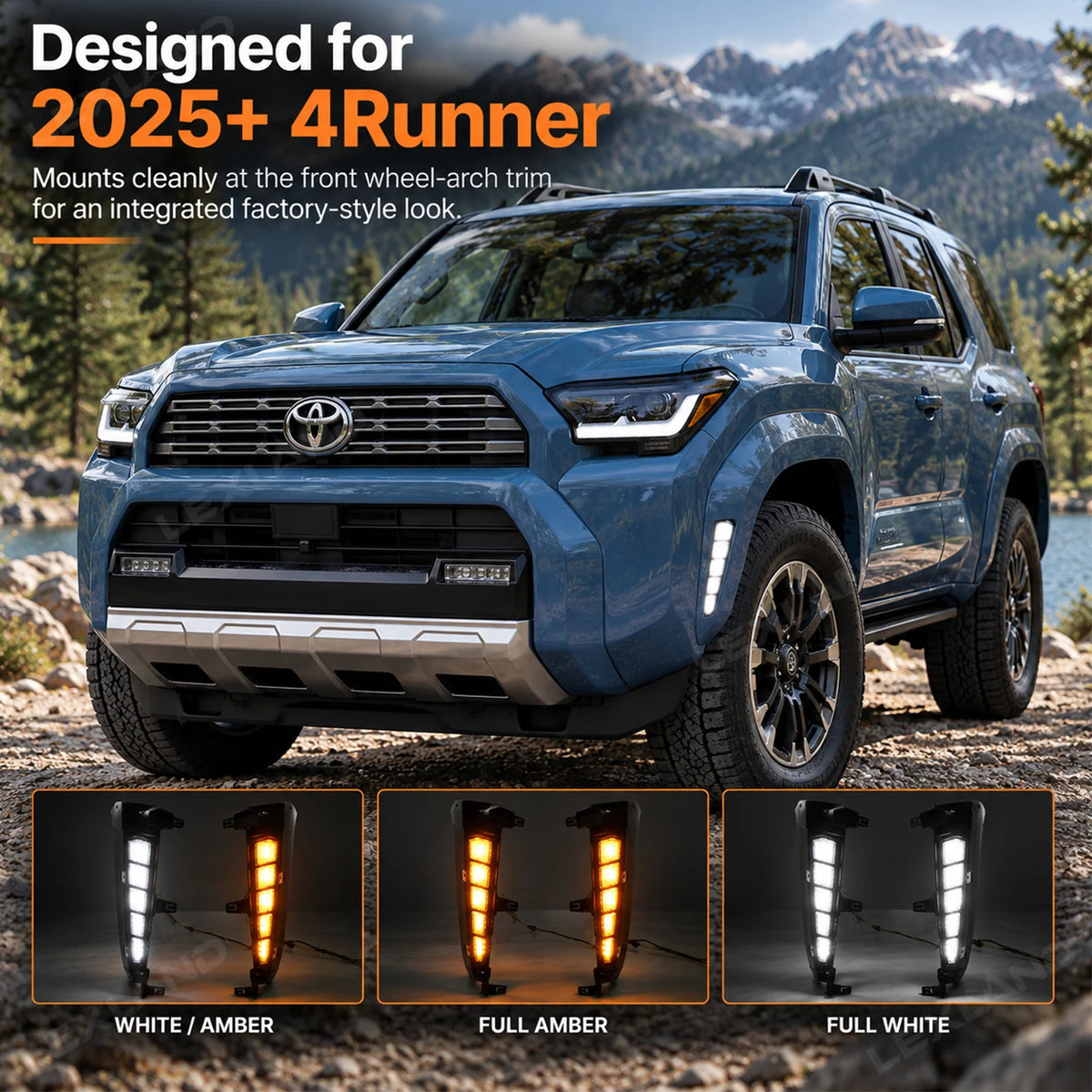 Dual-Color LED Fender Lights Lights for 2025+ 4Runner