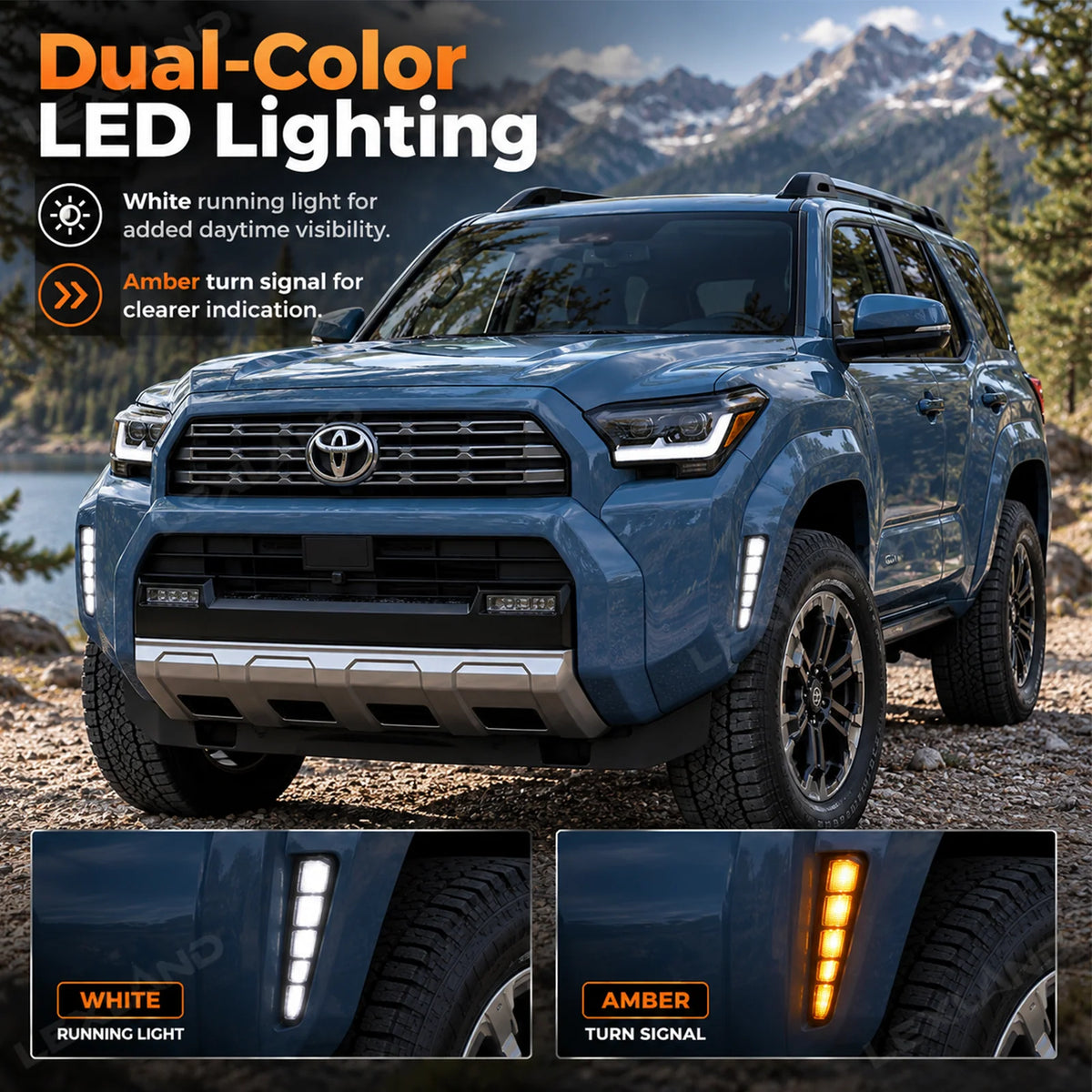 Dual-Color LED Fender Lights Lights for 2025+ 4Runner