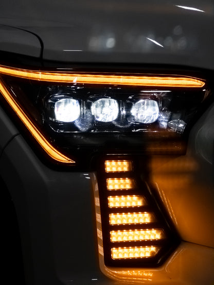 Smoked Fang Lights with Startup, DRL & Sequential Turn for 2024+ Tacoma