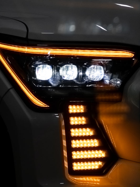 Smoked Fang Lights with Startup, DRL & Sequential Turn for 2024+ Tacoma