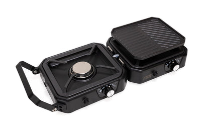 Portable 2 Burner Camp Stove & Wind Screen