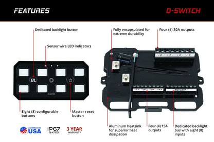 Diode Dynamics D-Switch 8-Channel Switch Panel